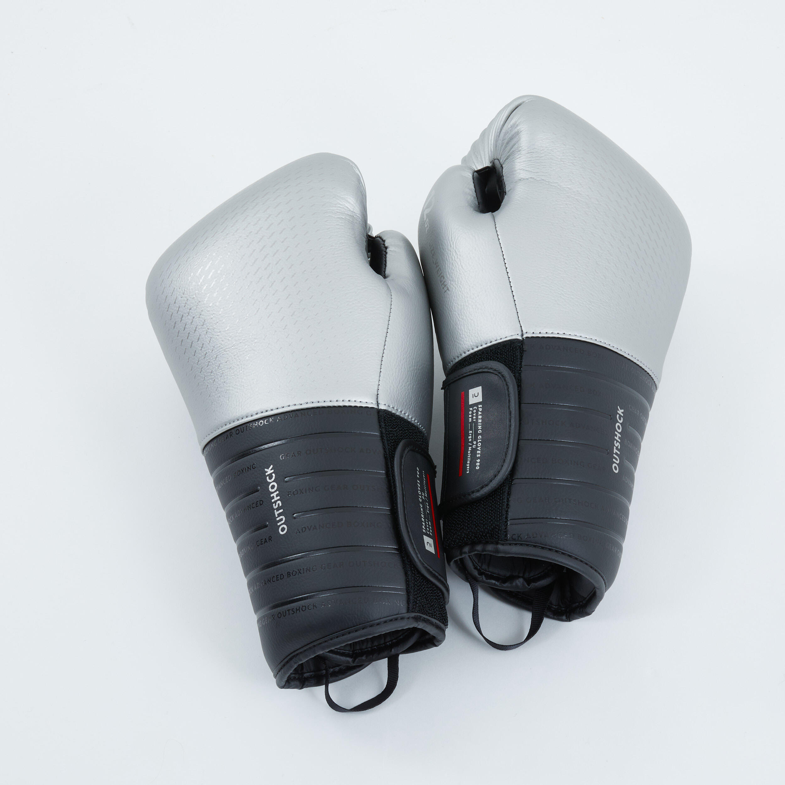 GUANTES DE BOX SPARRING 900 NEGRO/PLATA 2/15