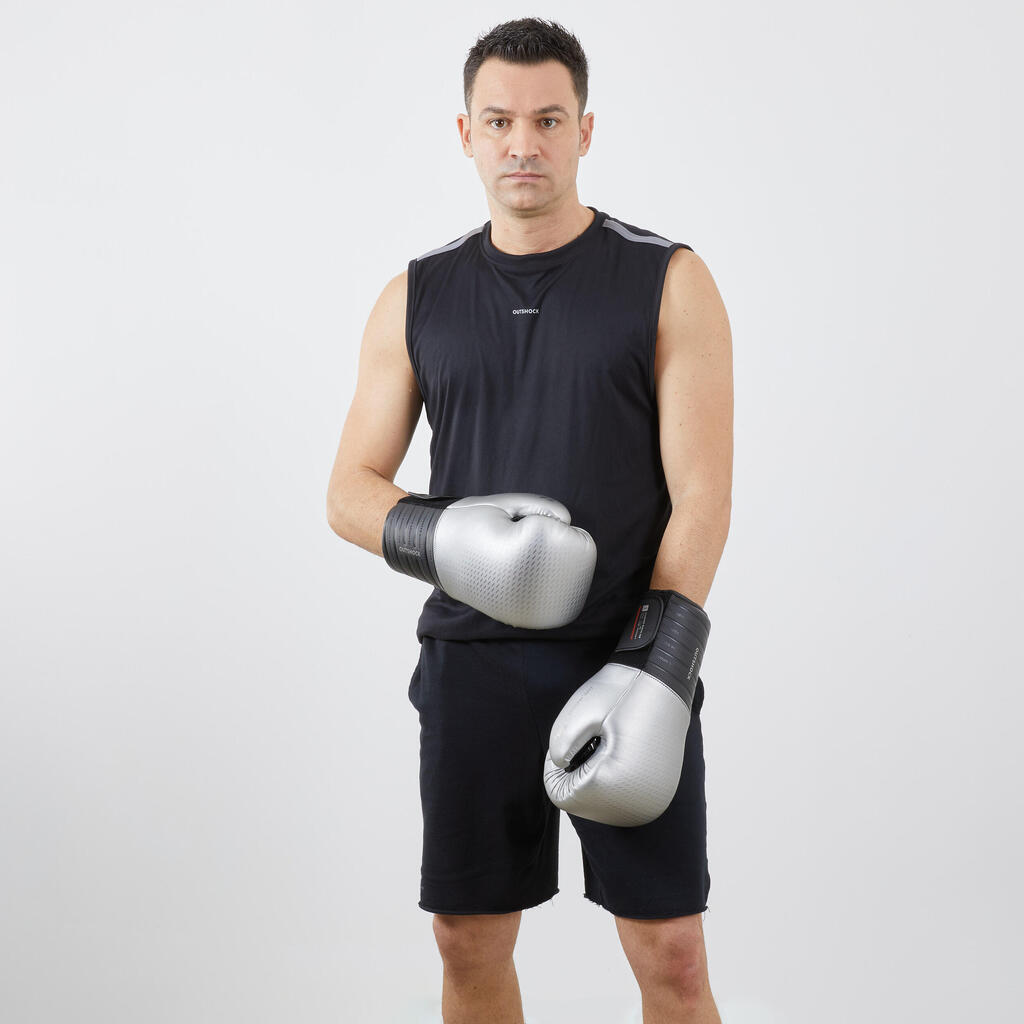 GUANTES DE BOX SPARRING 900 NEGRO/PLATA