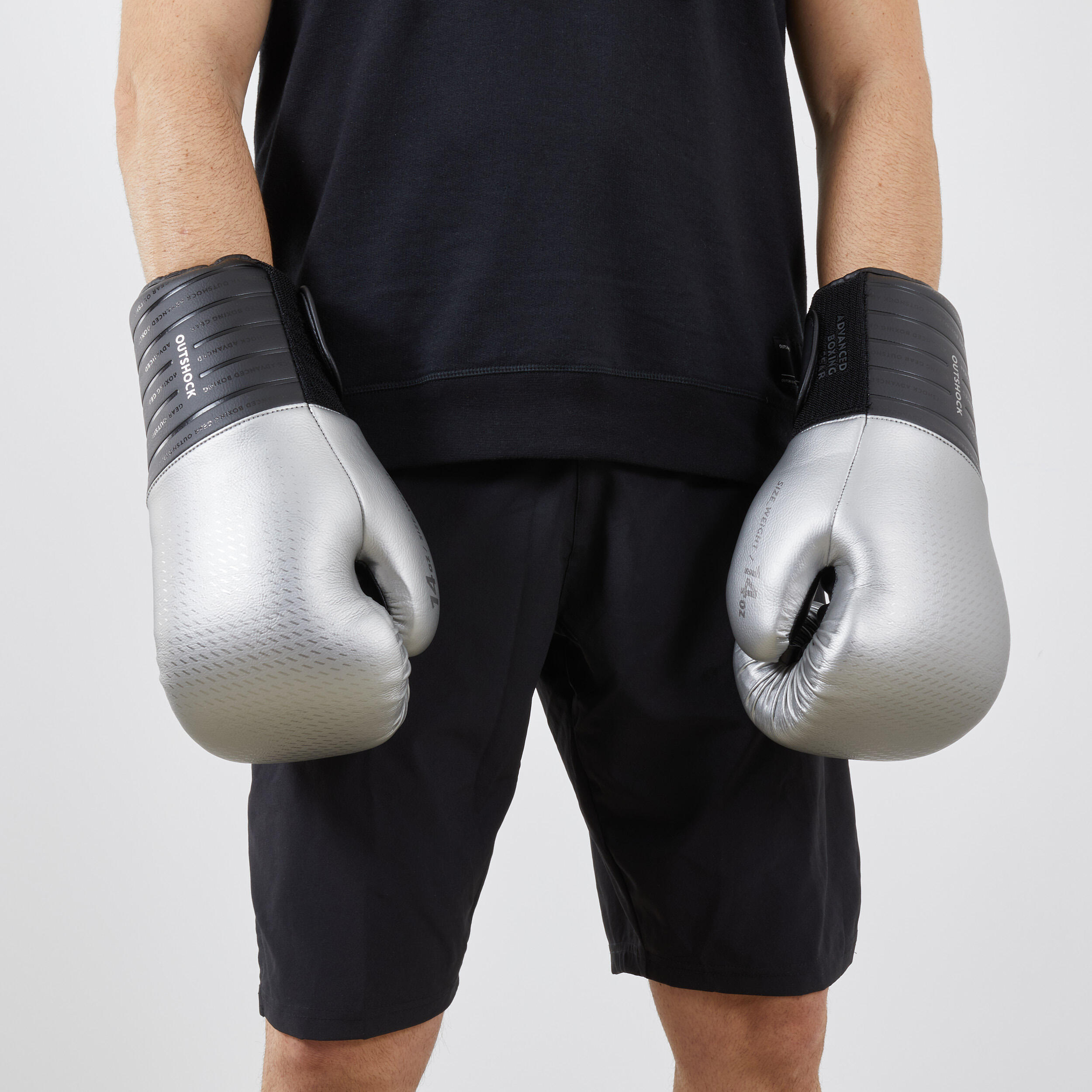 GUANTES DE BOX SPARRING 900 NEGRO/PLATA 7/15