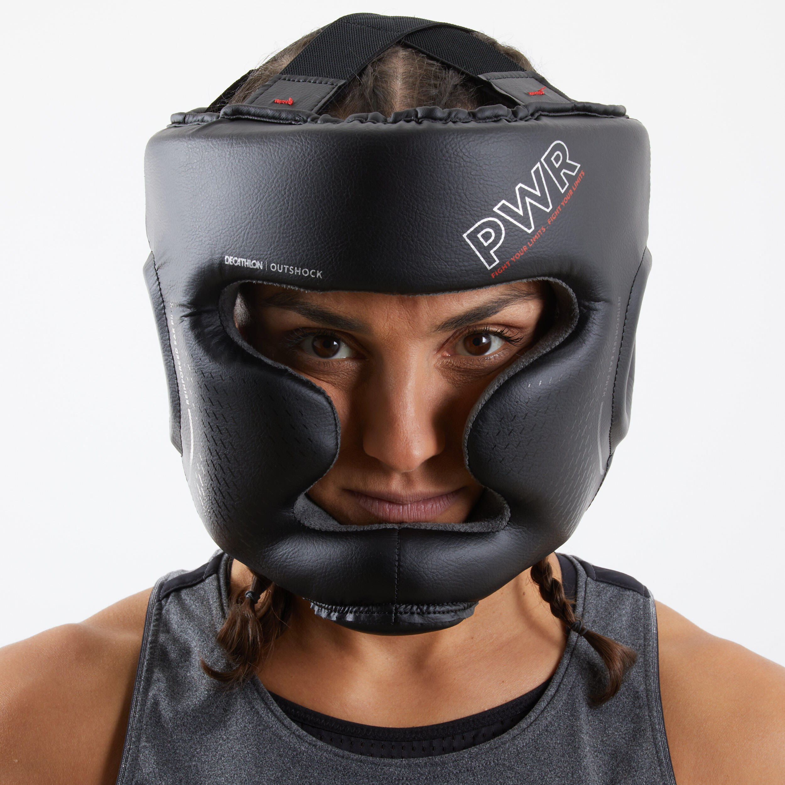 Adult Boxing Full Face Headguard 500 Black