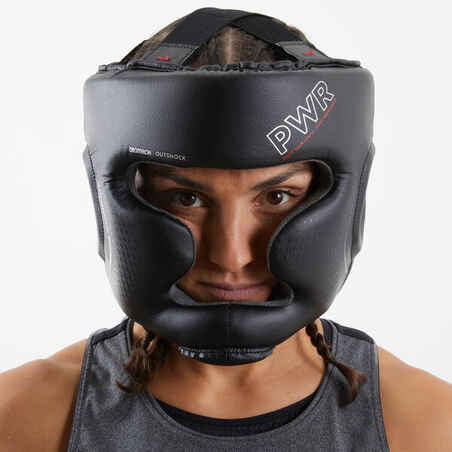 Adult Boxing Full Face Headguard 500 - Black