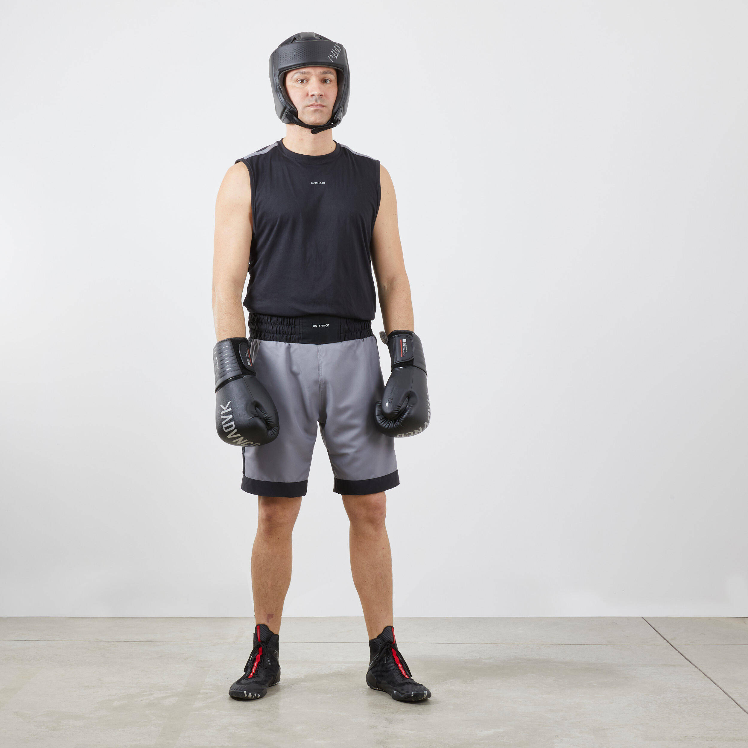 Adult Boxing Open Face Headguard 900 - Black -  4