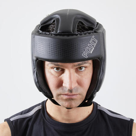 Шлем боксёрский открытый для взрослых 900 чёрный