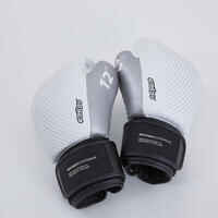 Muay Thai Leather Gloves 500 - White/Silver