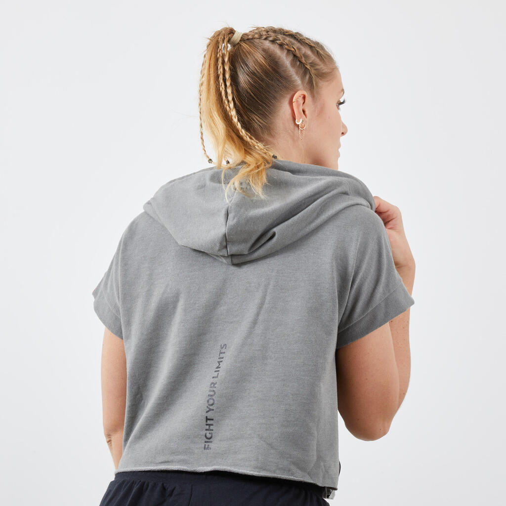 POLERA CON CAPUCHA MUJER GRIS