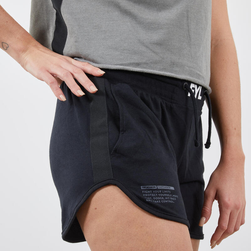 Outshock Short De Boxe Anglaise 500 Homme Gris, Leger Et Respirant