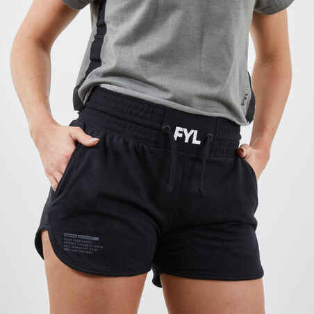 Short de boxeo con bolsillo para Mujer Outshock 100 negro