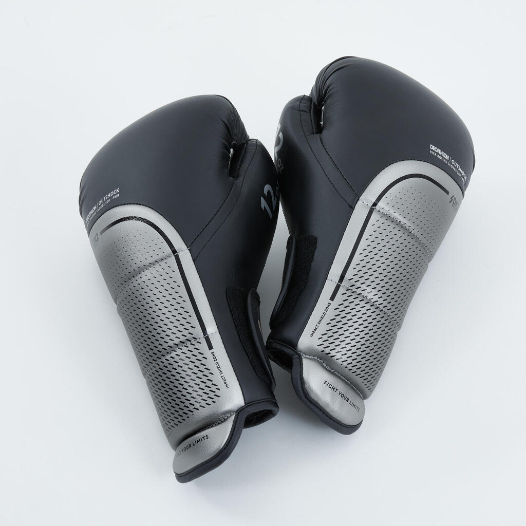 RUKAVICE ZA KIK BOKS 500 - CRNE