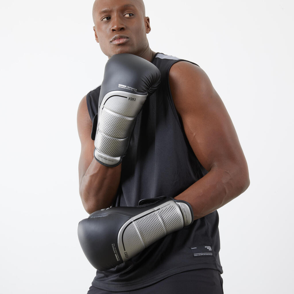 RUKAVICE ZA KIK BOKS 500 - CRNE