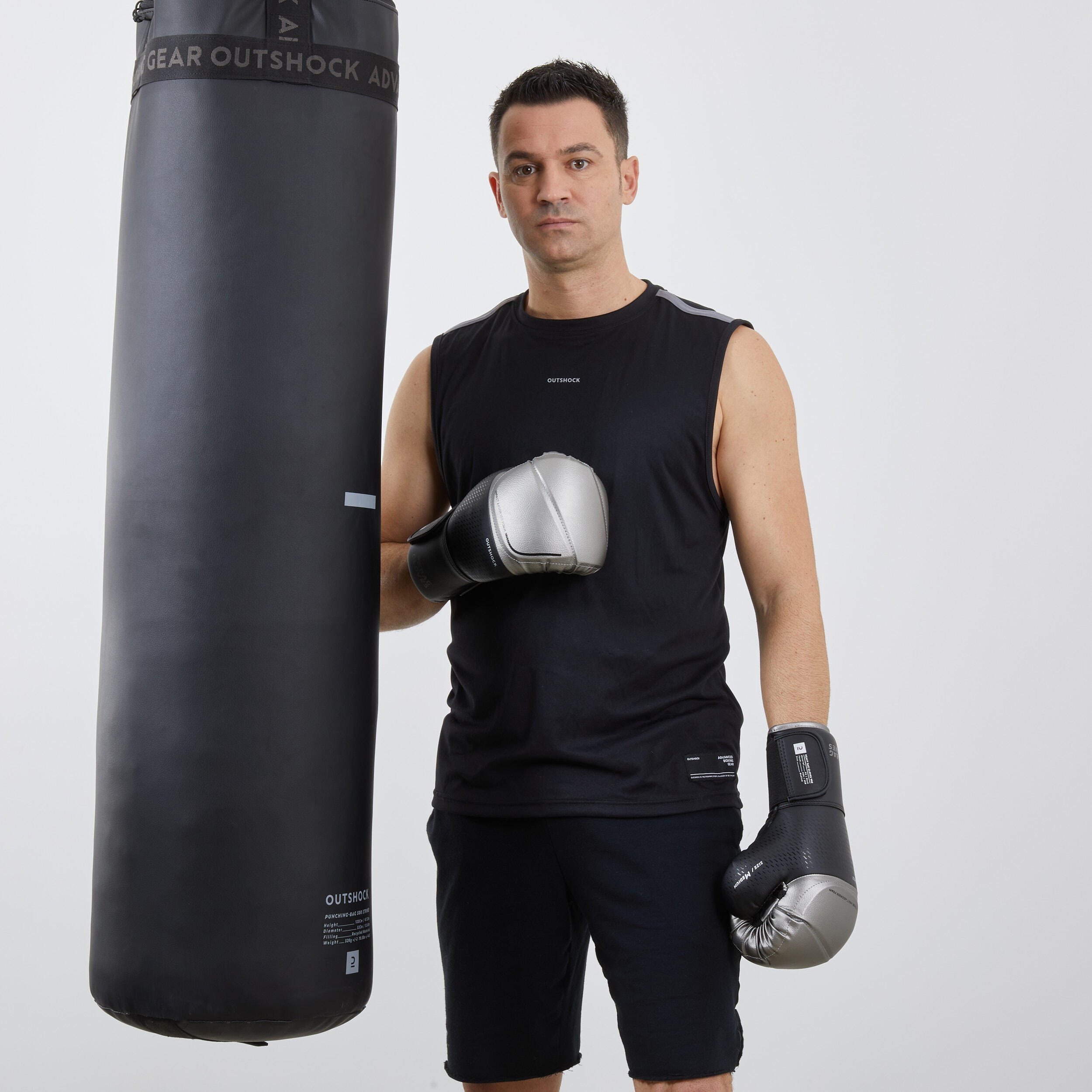 Punching Bag Gloves 900 Pro Boxing - Black/Silver 6/11