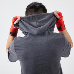 HOODIE DE BOXE AVEC CAPUCHE 100 HOMME GRIS