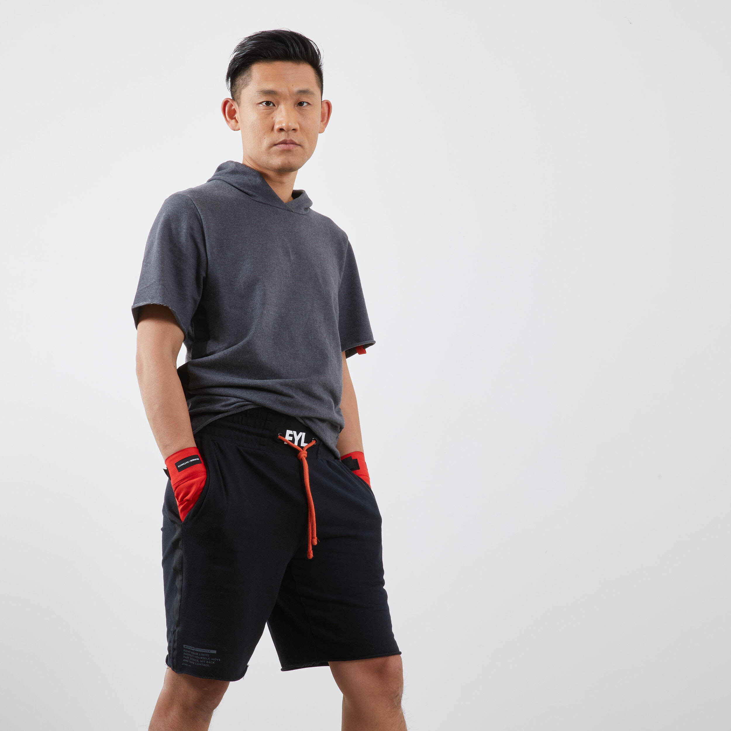 Adult Boxing Shorts 100 Black -  2