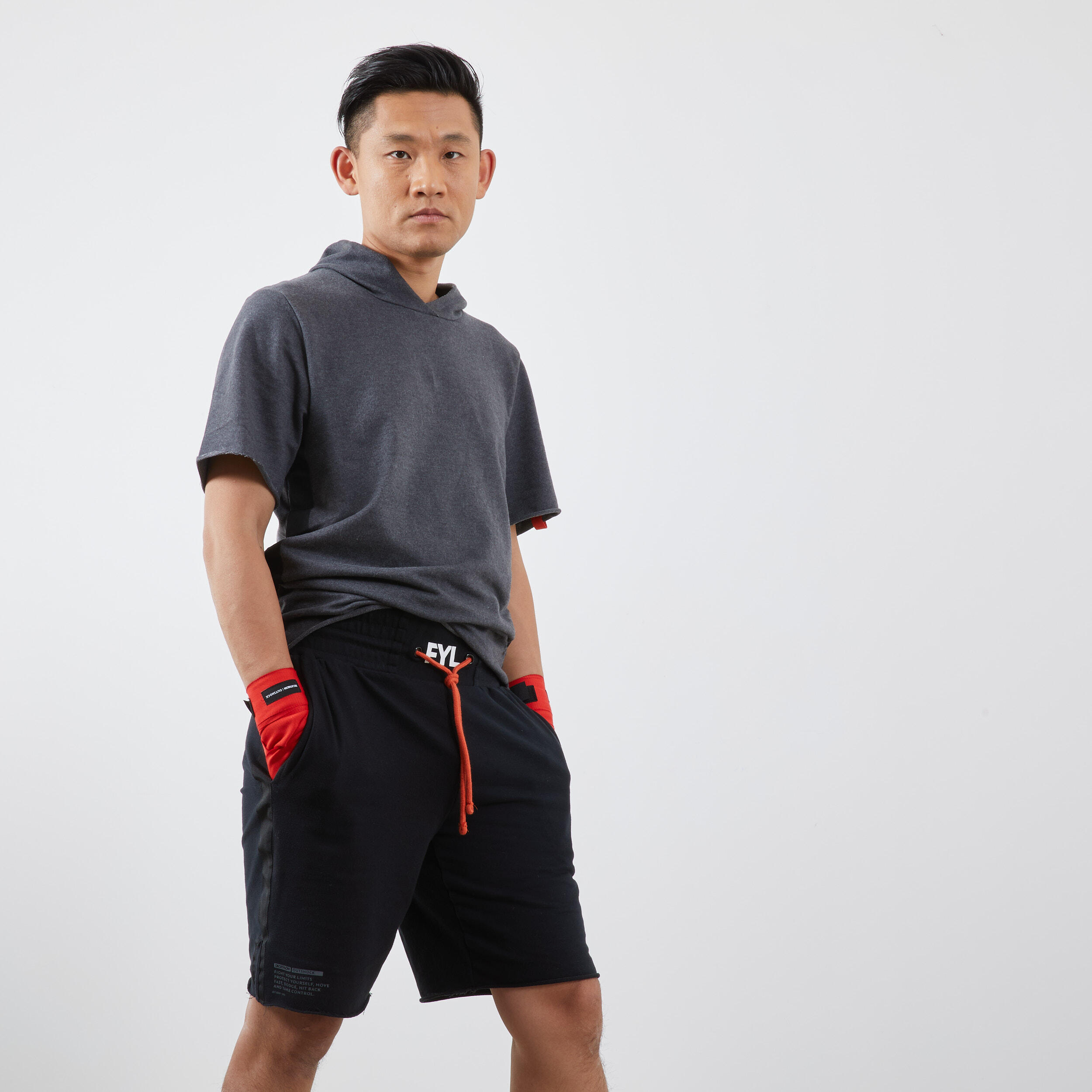 100 Adult Boxing Shorts - Black 2/3