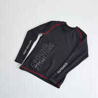 Men's MMA and Grappling Rashguard - Smoky Black/Royal Red