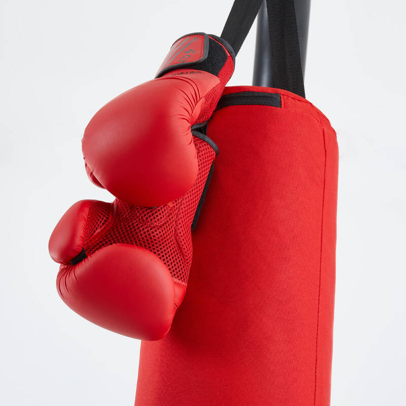 Kit saco de boxeo + guantes de 4oz para Niños Outshock rojo