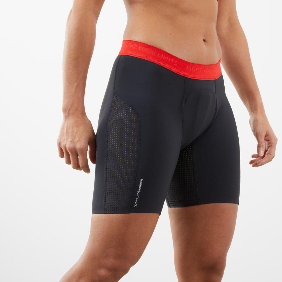 Shock Doctor Sd30060 Short De Compression Pour Femme Avec Protection Pelvienne Hockey, Noir/Orange, Adult