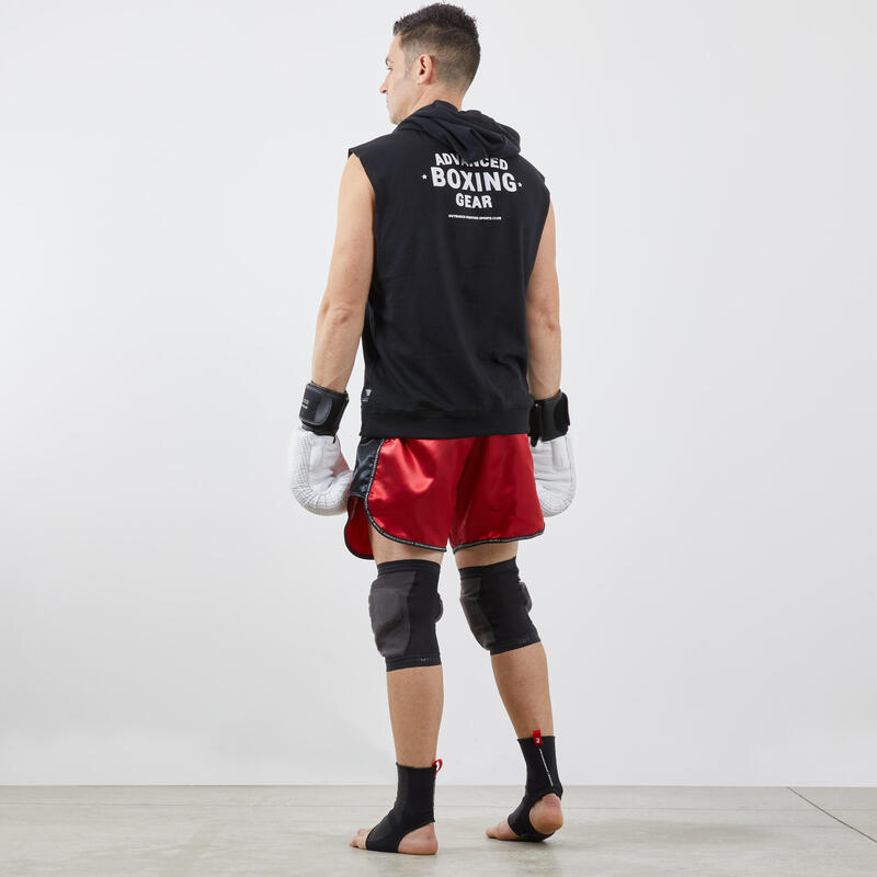 Kniebandage Kampfsport 900 Kickbox- und Thaiboxtraining grau