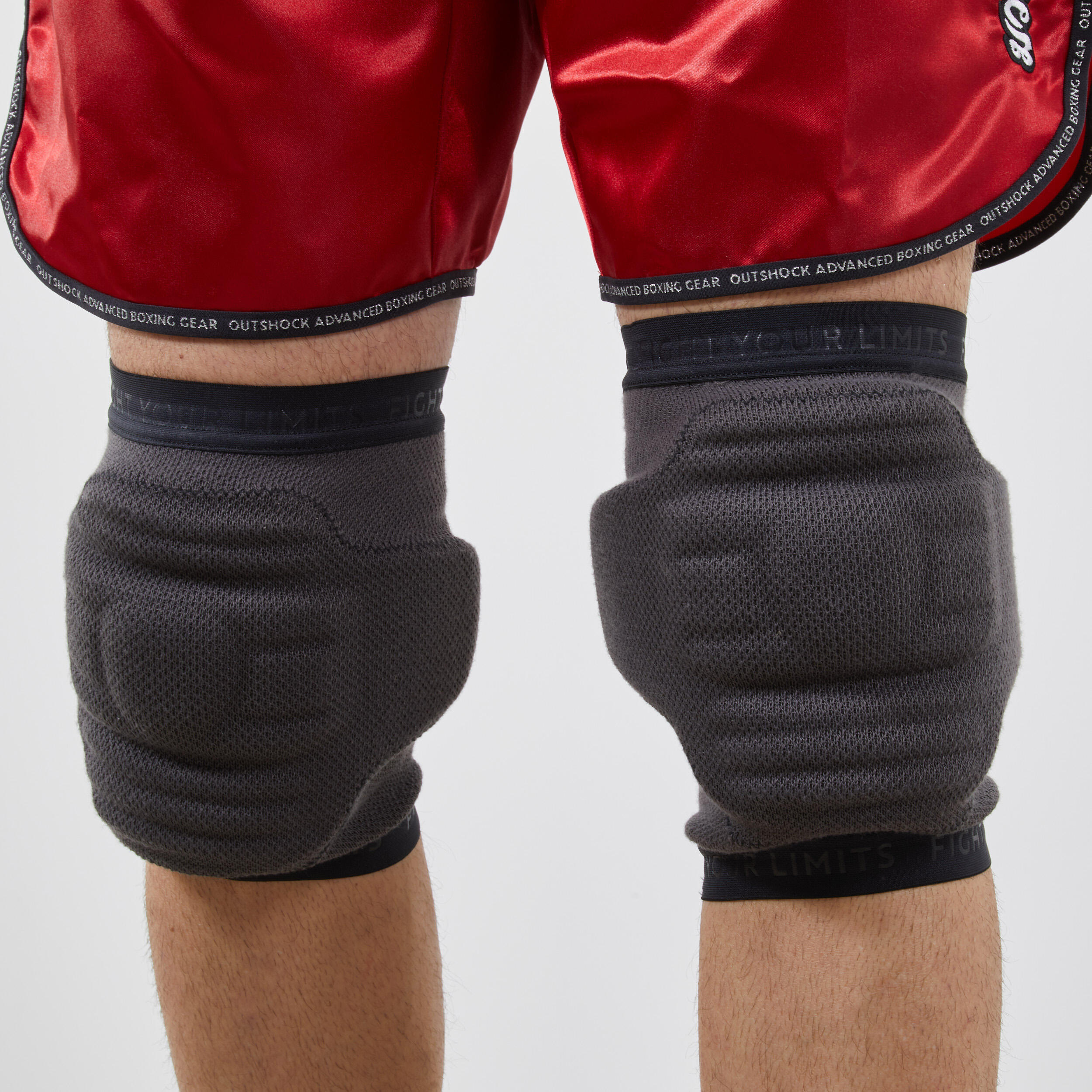 Outshock - Genouillères De Combat 900 Grises, Pour Entraînements De Kick-boxing, Muay Thaï. - Genouillère - Sports De Combats - Gris-mauve-noir - 44l