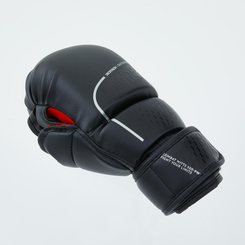 Bezprstové rukavice 500 na bojové športy čierne