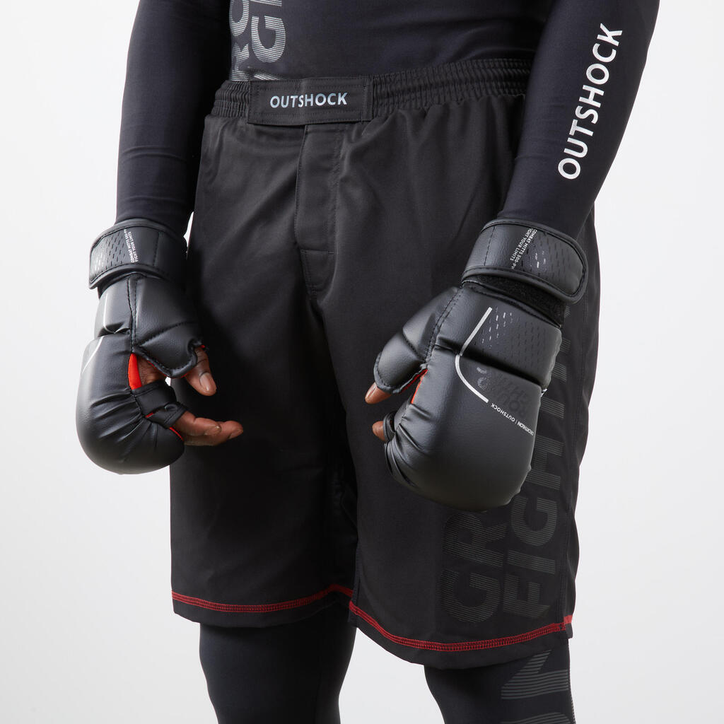 Bezprstové rukavice 500 na bojové športy čierne