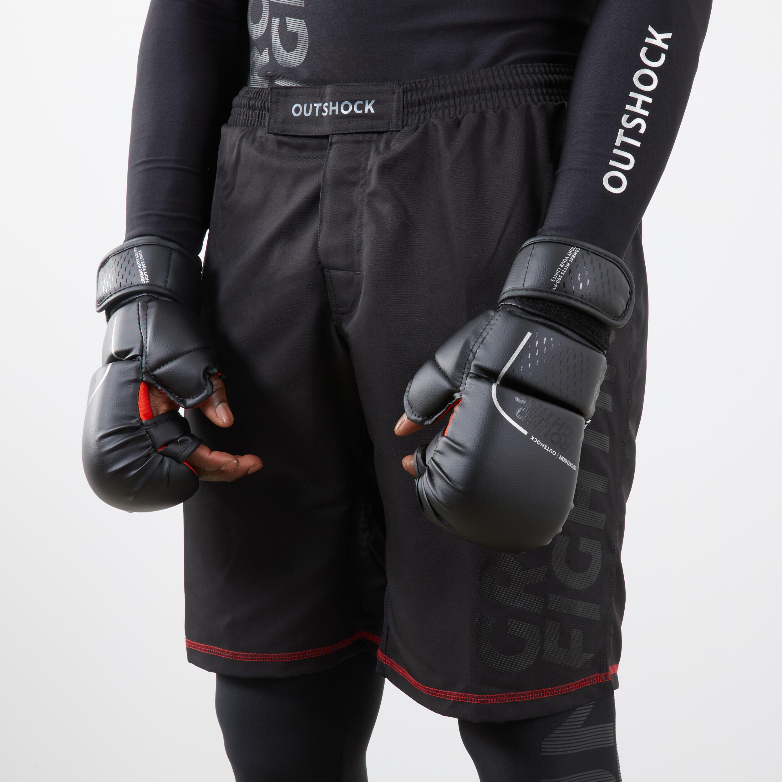Combat and Grappling Mitts 500 - Black - OUTSHOCK