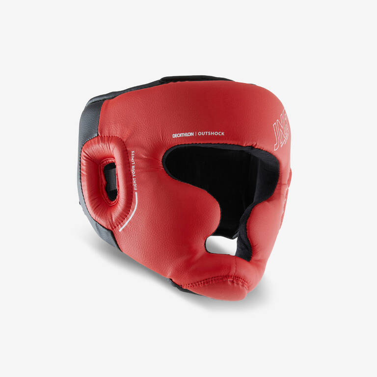 Kids Boxing Full Face Headguard 500 Red