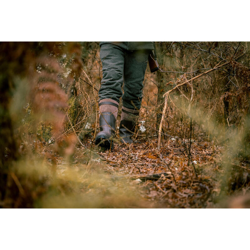 Bottes chasse chaudes imperméables cuir 900.