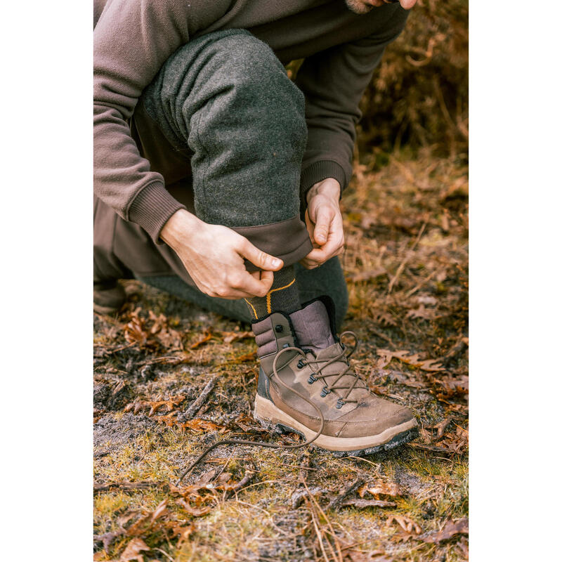 BOTAS DE CAÇA IMPERMEÁVEIS E QUENTES CROSSHUNT 500 BEGE/CASTANHO