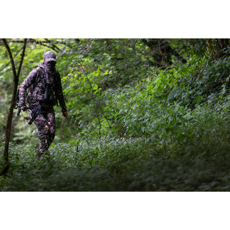 Jagdhose 500 Damen geräuscharm atmungsaktiv Camouflage