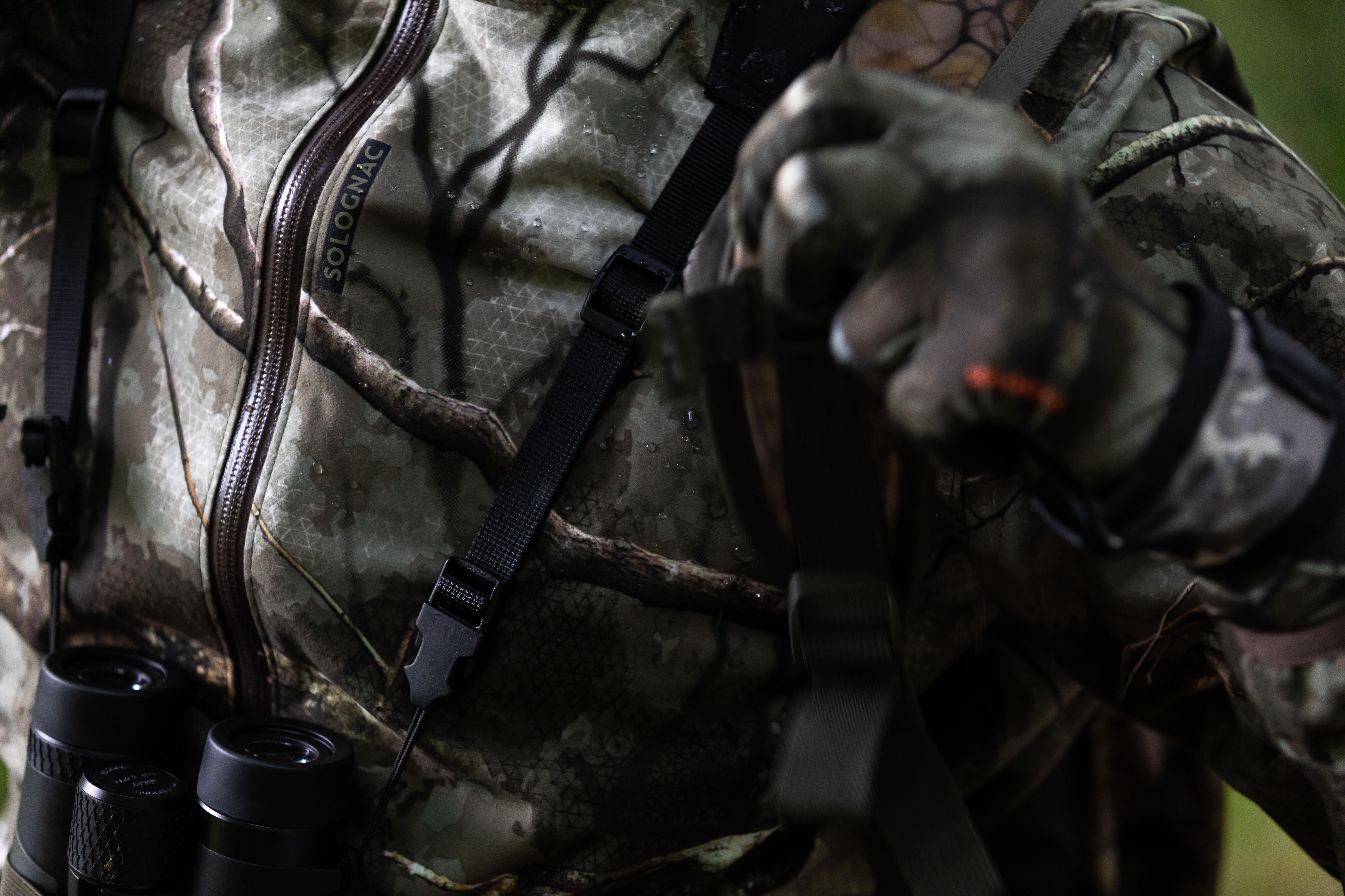 Waterproof Silent Hunting Jacket - Treemetic 500 Camo - SOLOGNAC