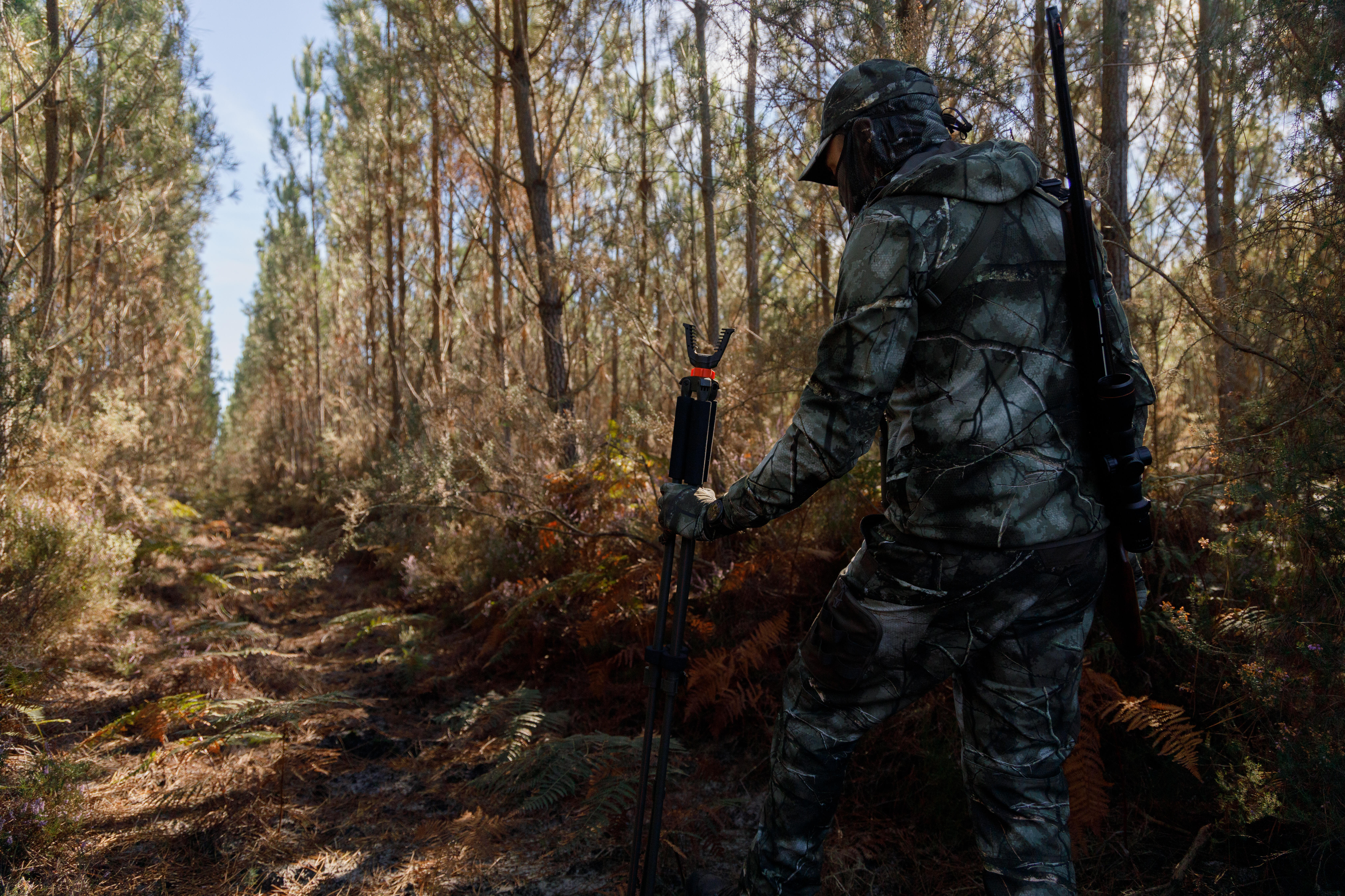 Veste de chasse imperméable silencieuse - 500 Treemetic camo - SOLOGNAC