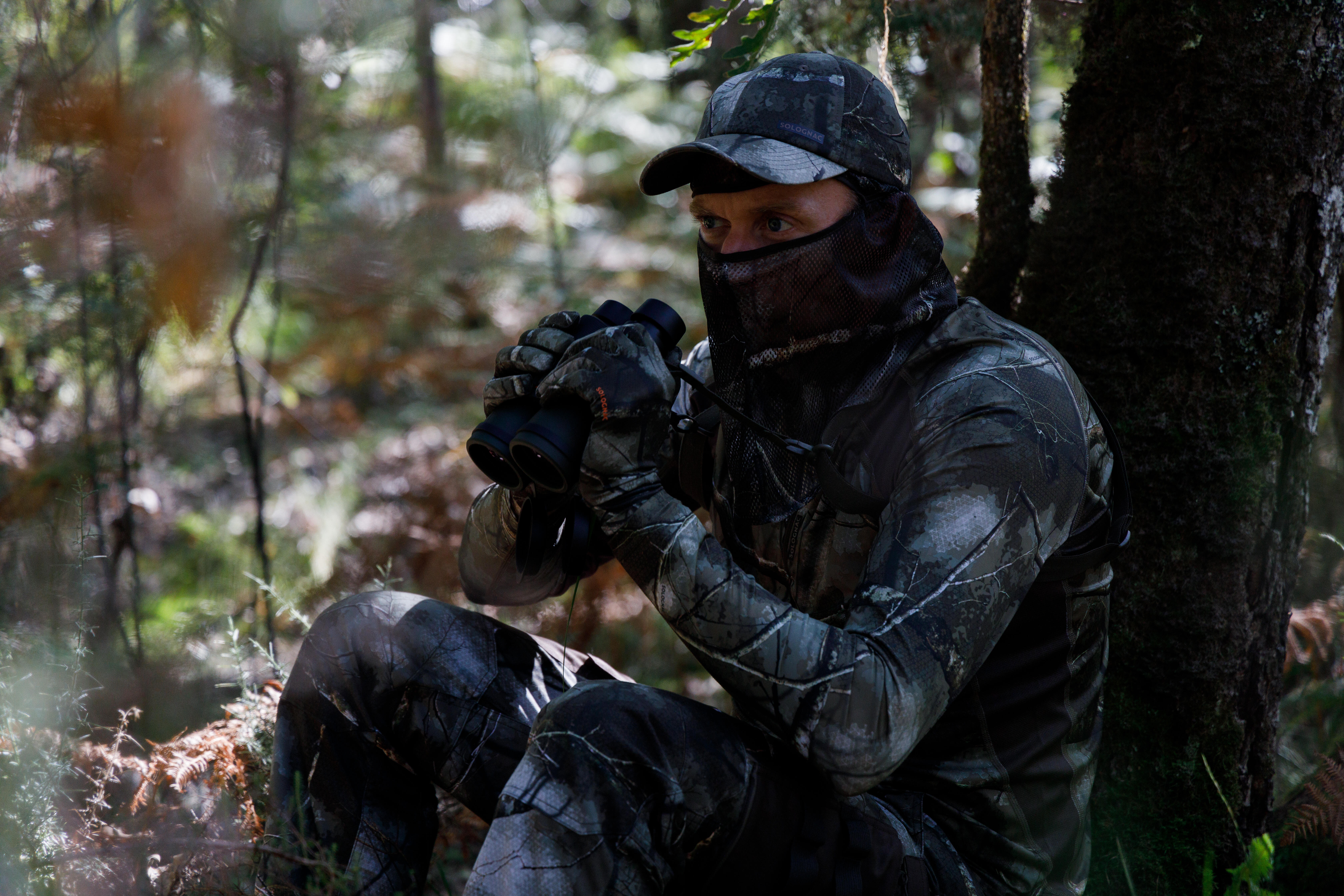 Thin Stretch Hunting Gloves 100 – Camouflage  - SOLOGNAC
