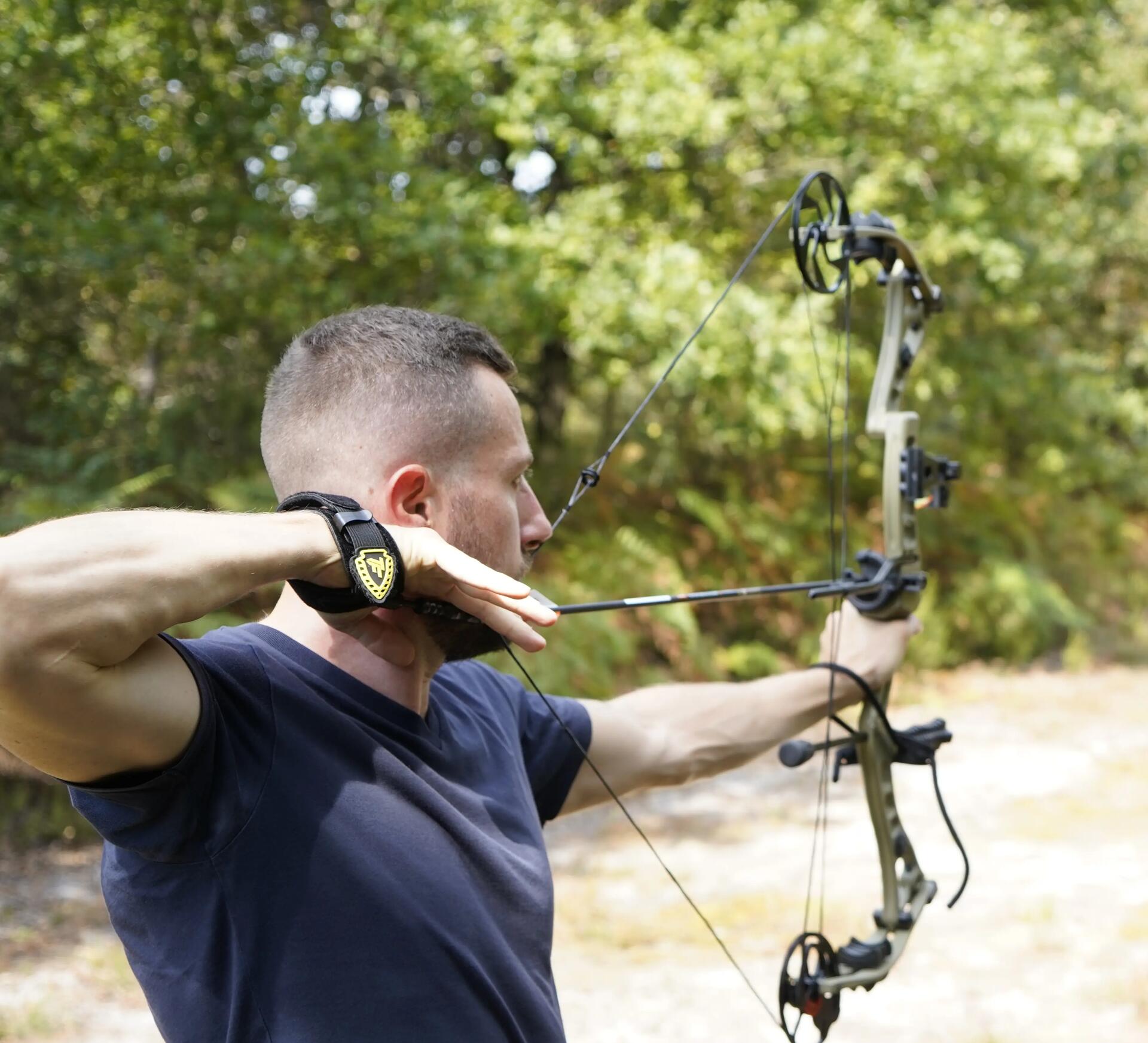 Man practicing archery.