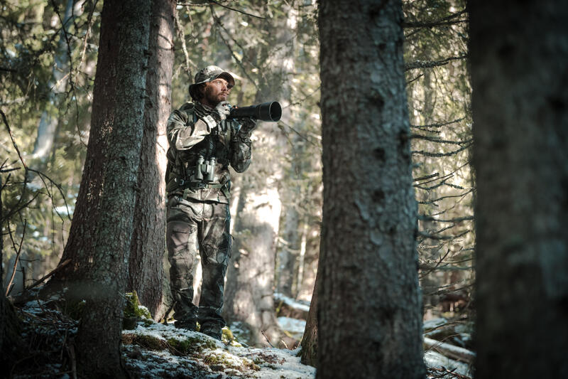 Dunne en stretch camouflagehandschoenen voor de jacht 100 Treemetic