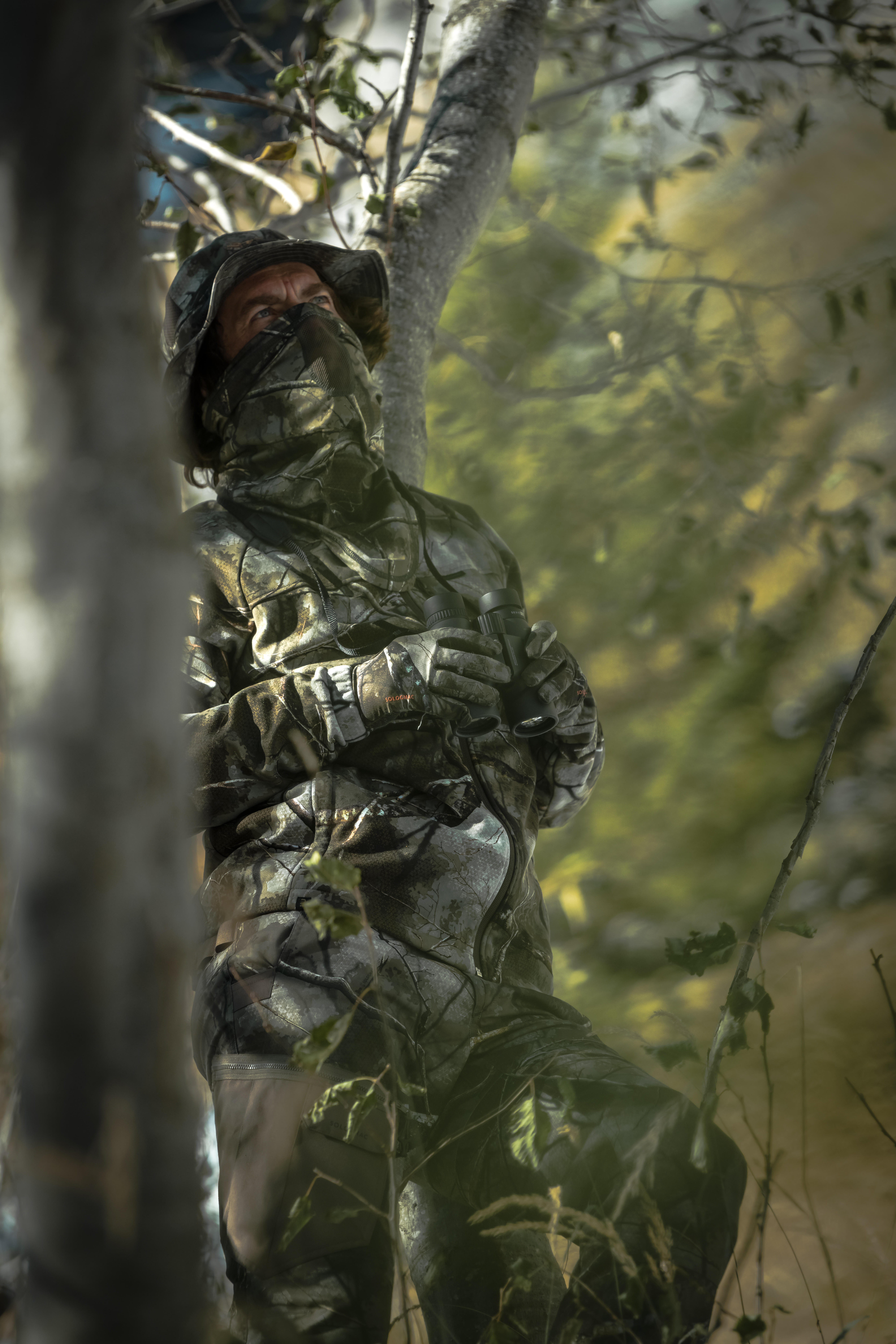 Breathable Hunting Neck Warmer 500 - Camouflage - SOLOGNAC