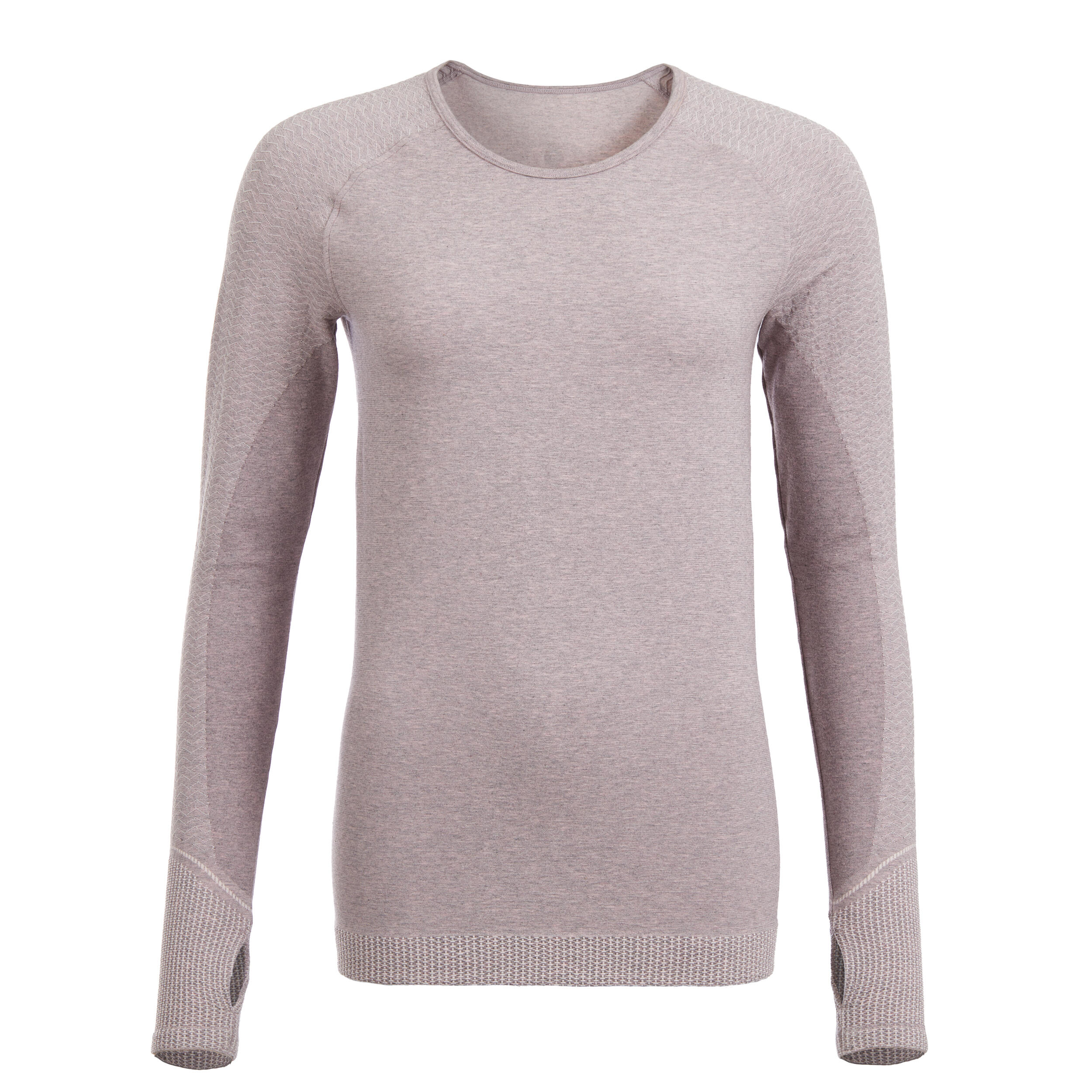 Seamless Long-Sleeved Gentle Yoga T-Shirt - Blue/Grey 5/8