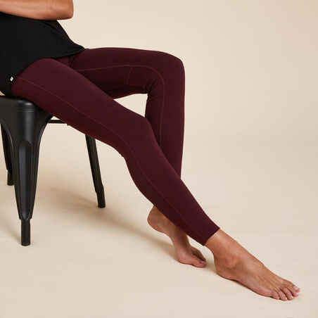Burgundy Solid Leggings with Yoga Band - Women's Plus TC – Apple