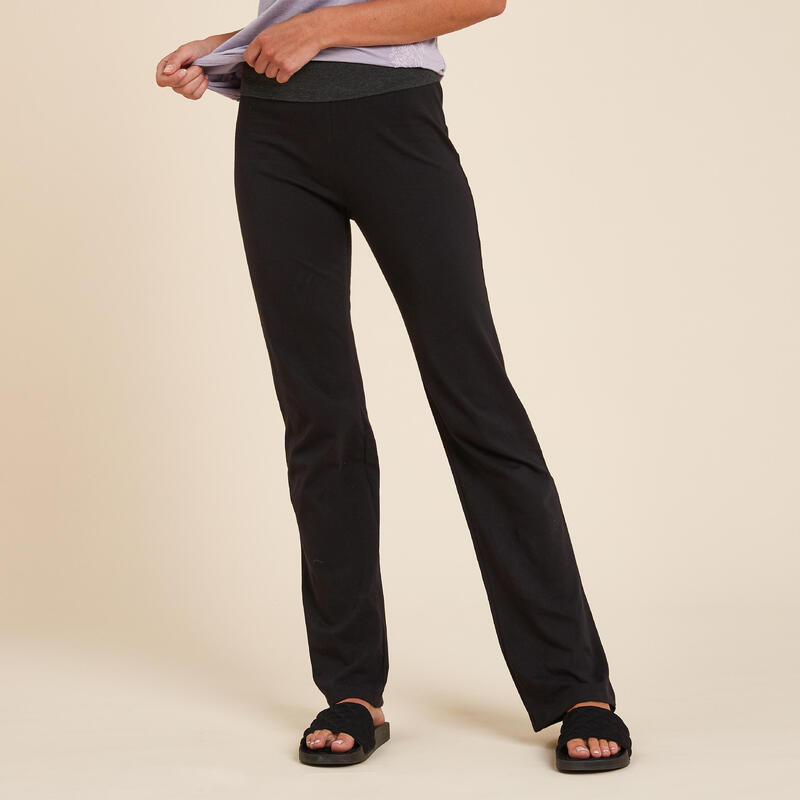 PANTALON COTON YOGA FEMME NOIR / GRIS - Maroc