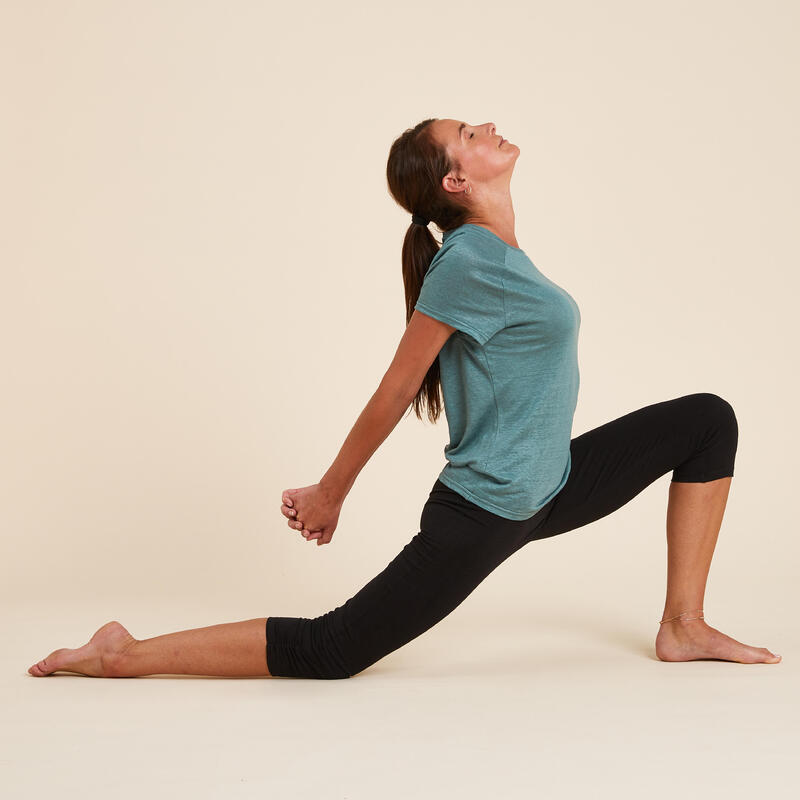 Yoga kuitbroek dames slim fit verantwoord katoen zwart grijs