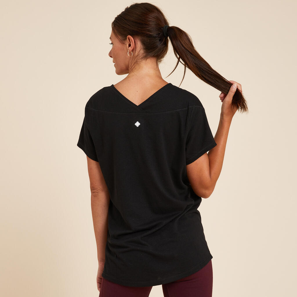 Women's Eco-Friendly Gentle Yoga T-Shirt - Black