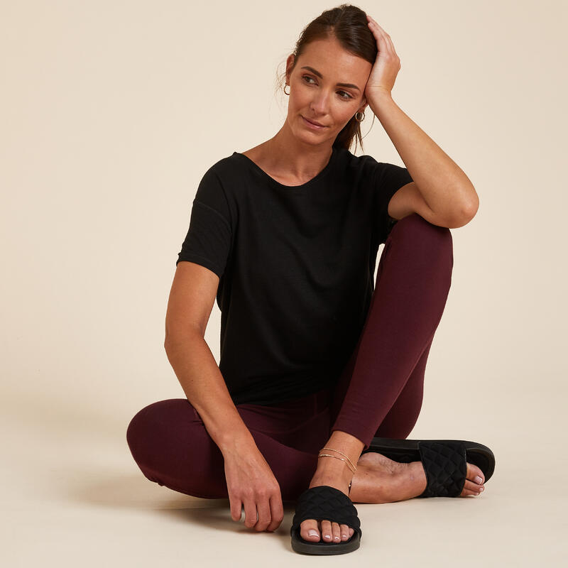 Tricou Yoga Ușoară Negru Damă 
