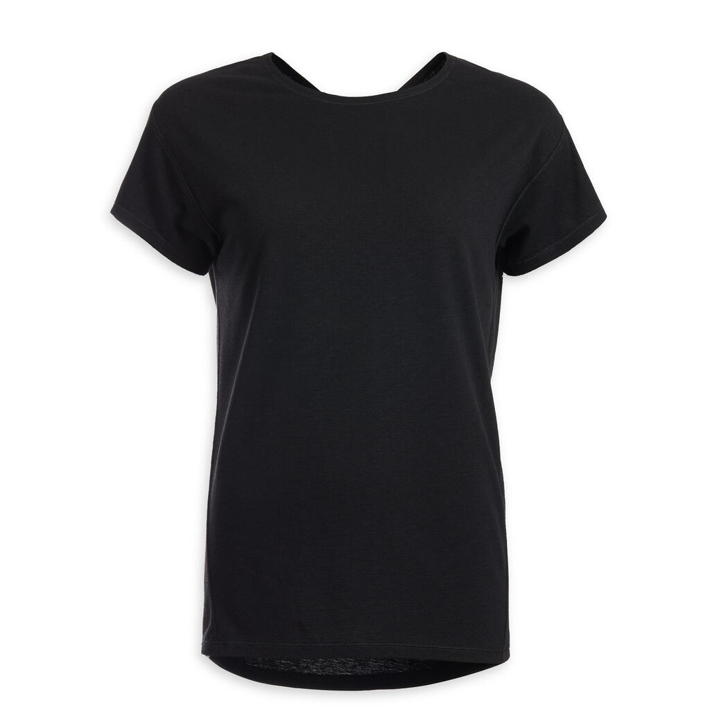 Sieviešu maigās jogas T krekls, melns