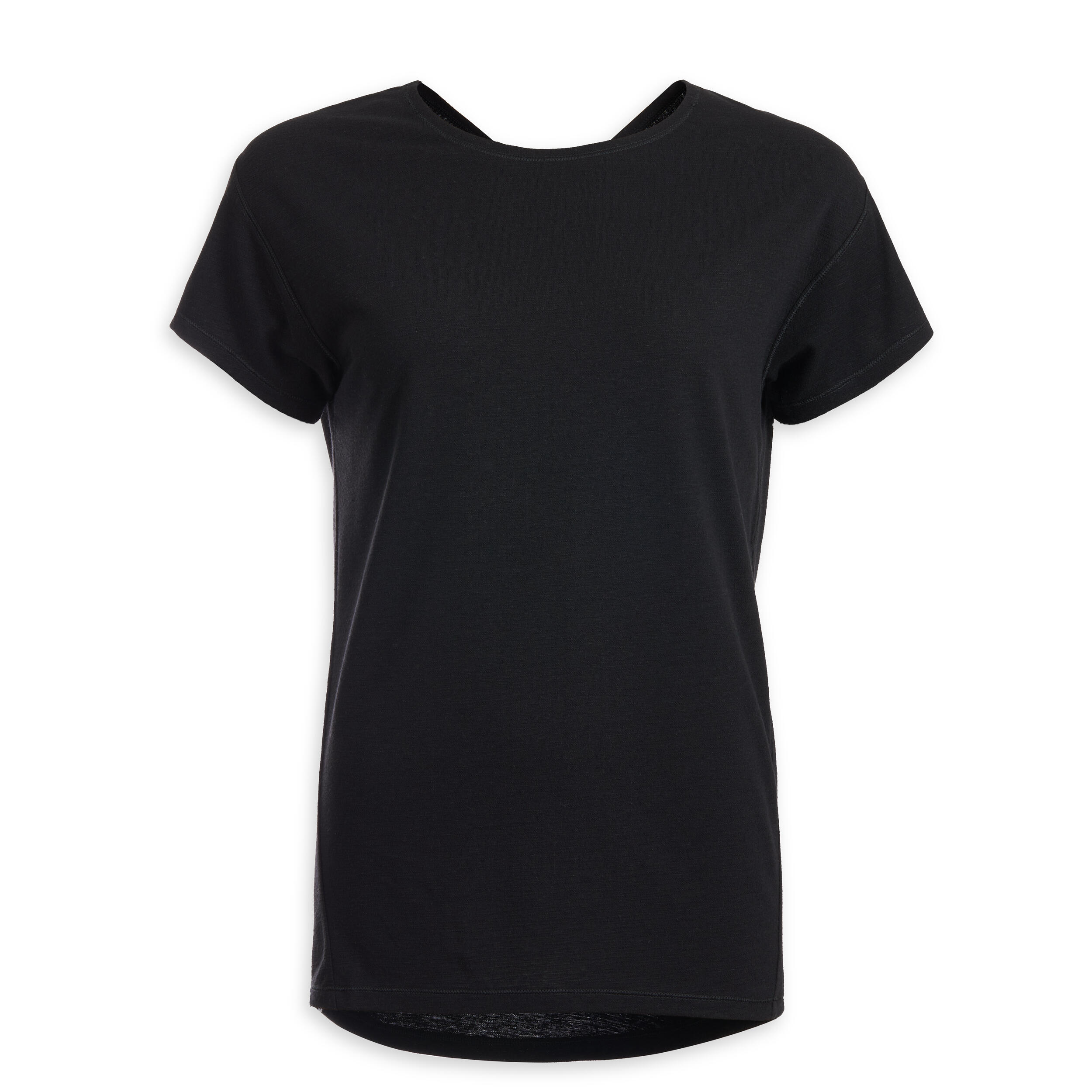 Women’s Yoga T-Shirt - Black - black - Kimjaly - Decathlon