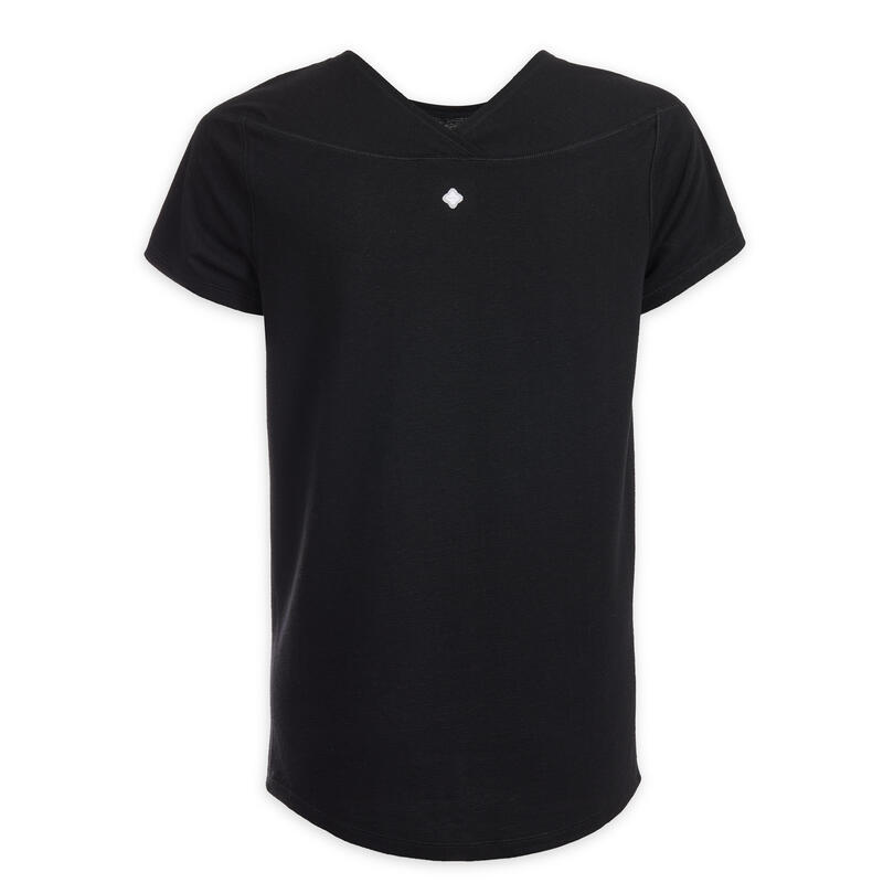 T-shirt voor zachte yoga dames zwart