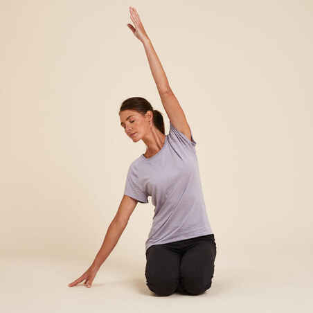 Γυναικείο t-shirt για ήπια yoga - Μοβ
