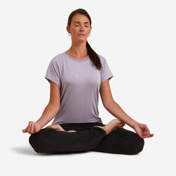 T-shirt zachte yoga dames lavendel