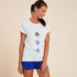 Women Yoga Cotton T-Shirt - Blue Print/Indigo