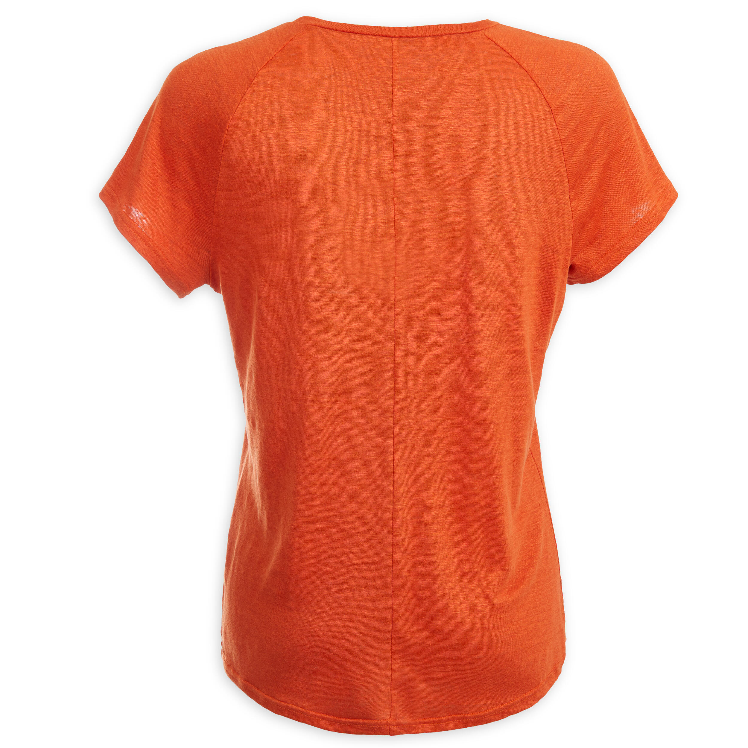 Women's 100% Linen Yoga T-Shirt Made in France - Brick 6/9