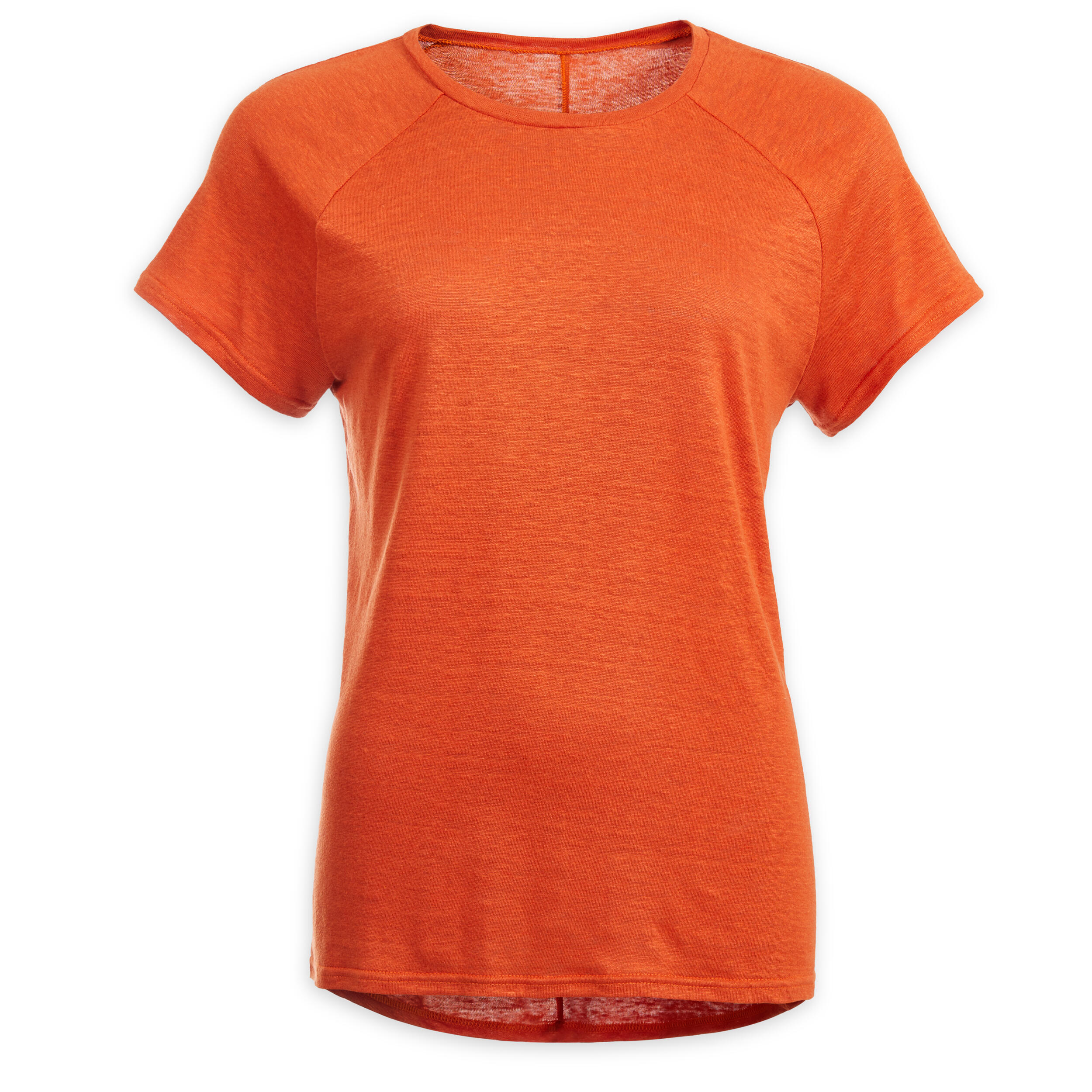 Women's 100% Linen Yoga T-Shirt Made in France - Brick 5/9