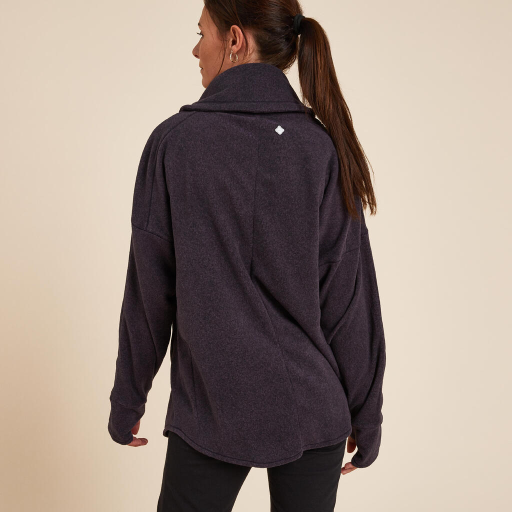 Women's Fleece Relaxation Yoga Sweatshirt - Dark Purple